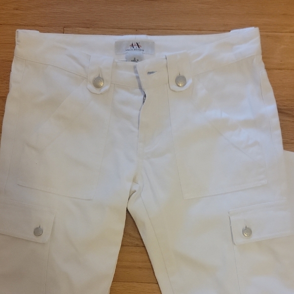 Armani Exchange Elegant White Buttoned And Zipper Accents Denim - Picture 1 of 5